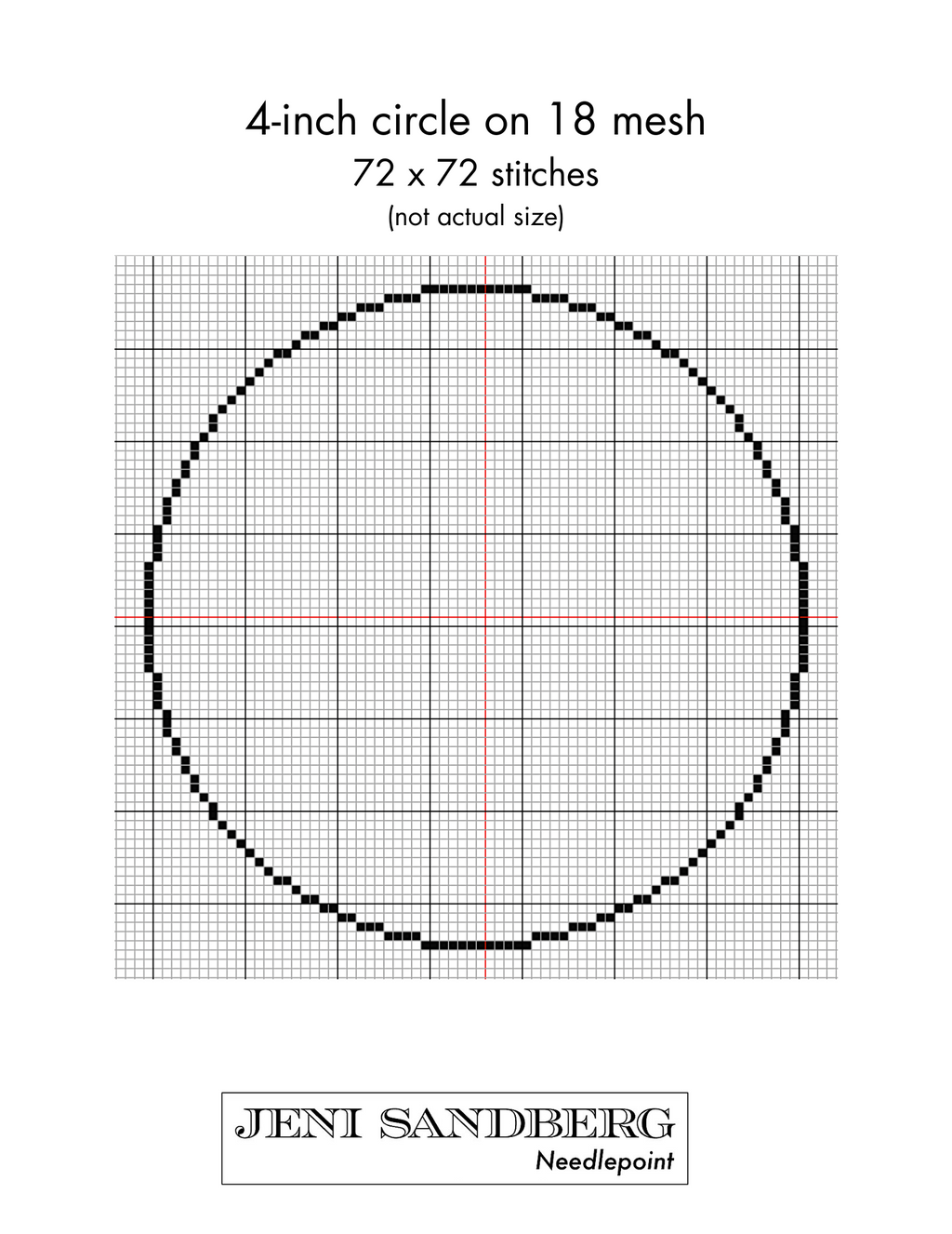 FREE 4Inch Circle Downloadable Chart Jeni Sandberg Needlepoint