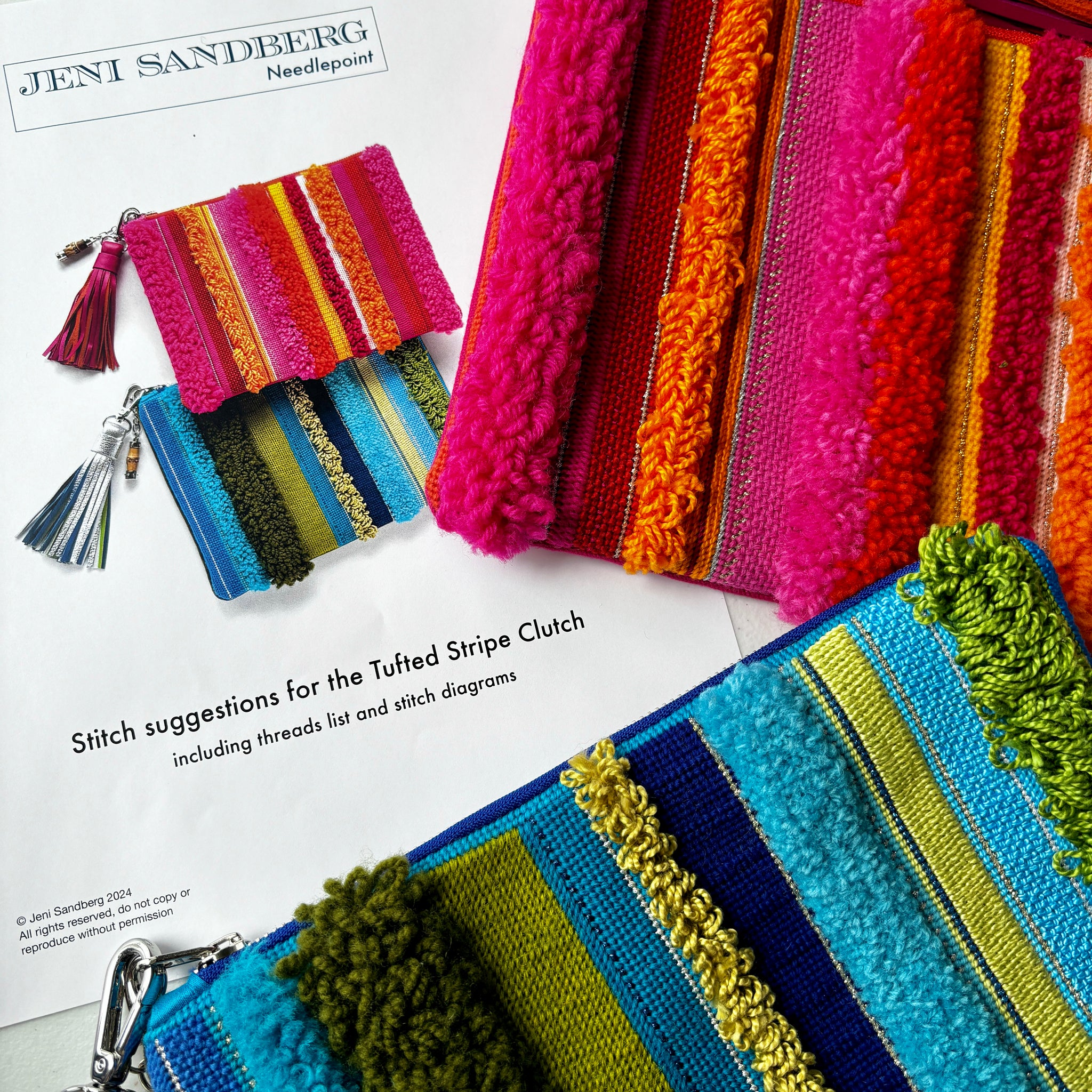Stitch Guide for Tufted Stripe Clutches - downloadable .pdf