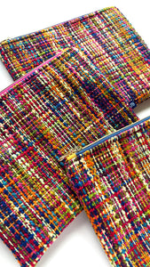 Colorful Tweed Needlepoint Project Bag or Clutch