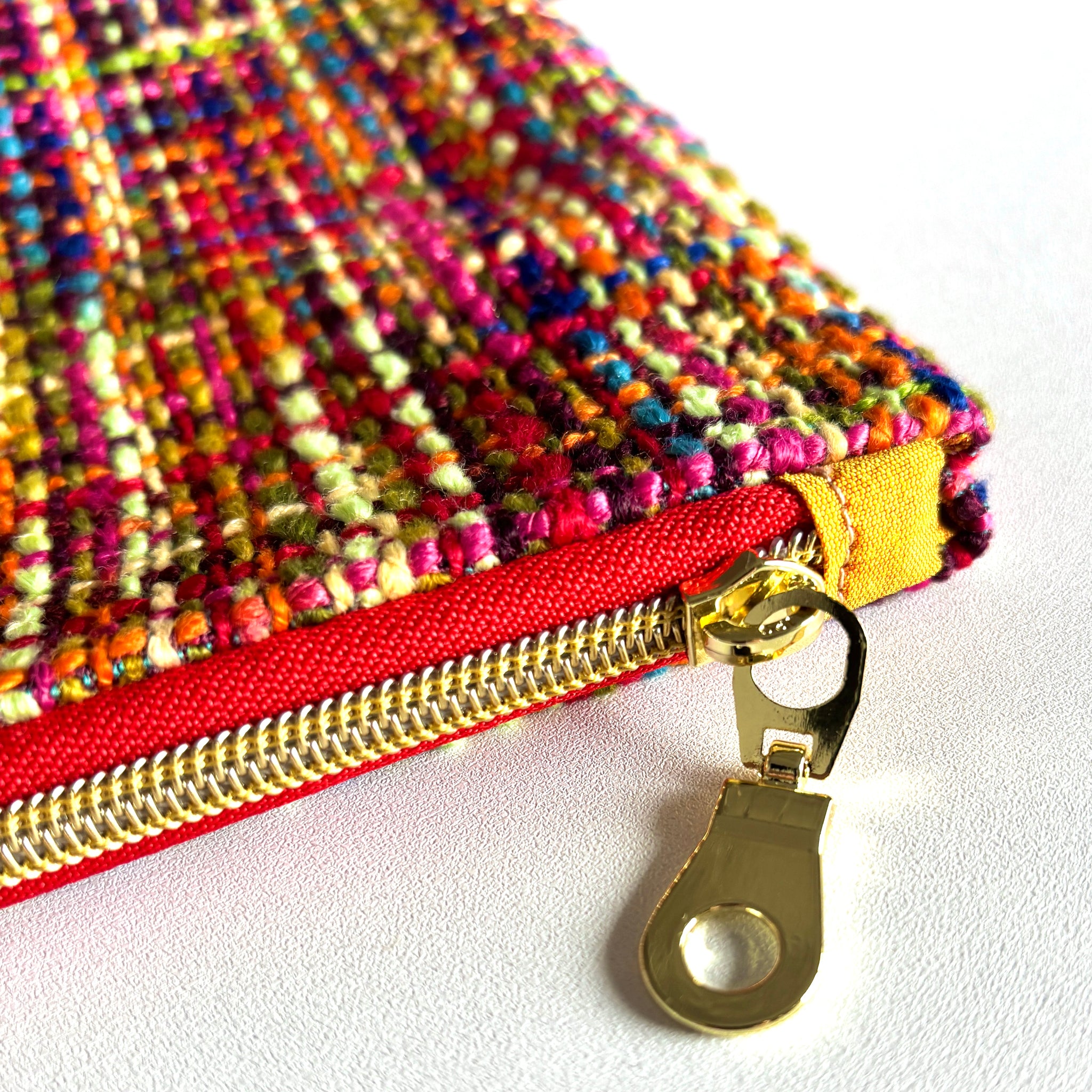 Colorful Tweed Needlepoint Project Bag or Clutch