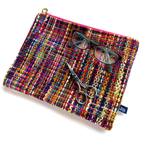 Colorful Tweed Needlepoint Project Bag or Clutch