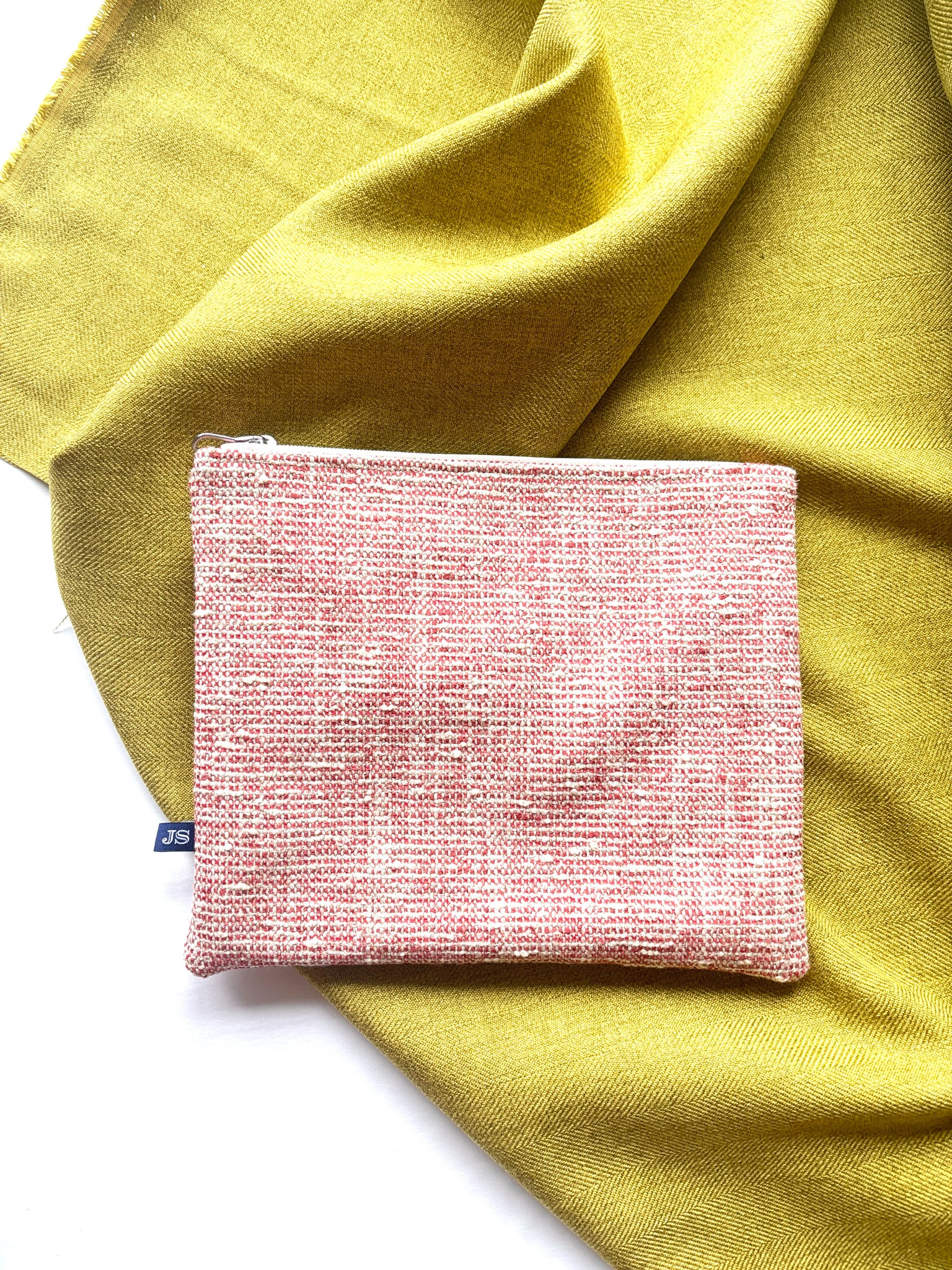 Pink Boucle Needlepoint Project Bag or Clutch - Large