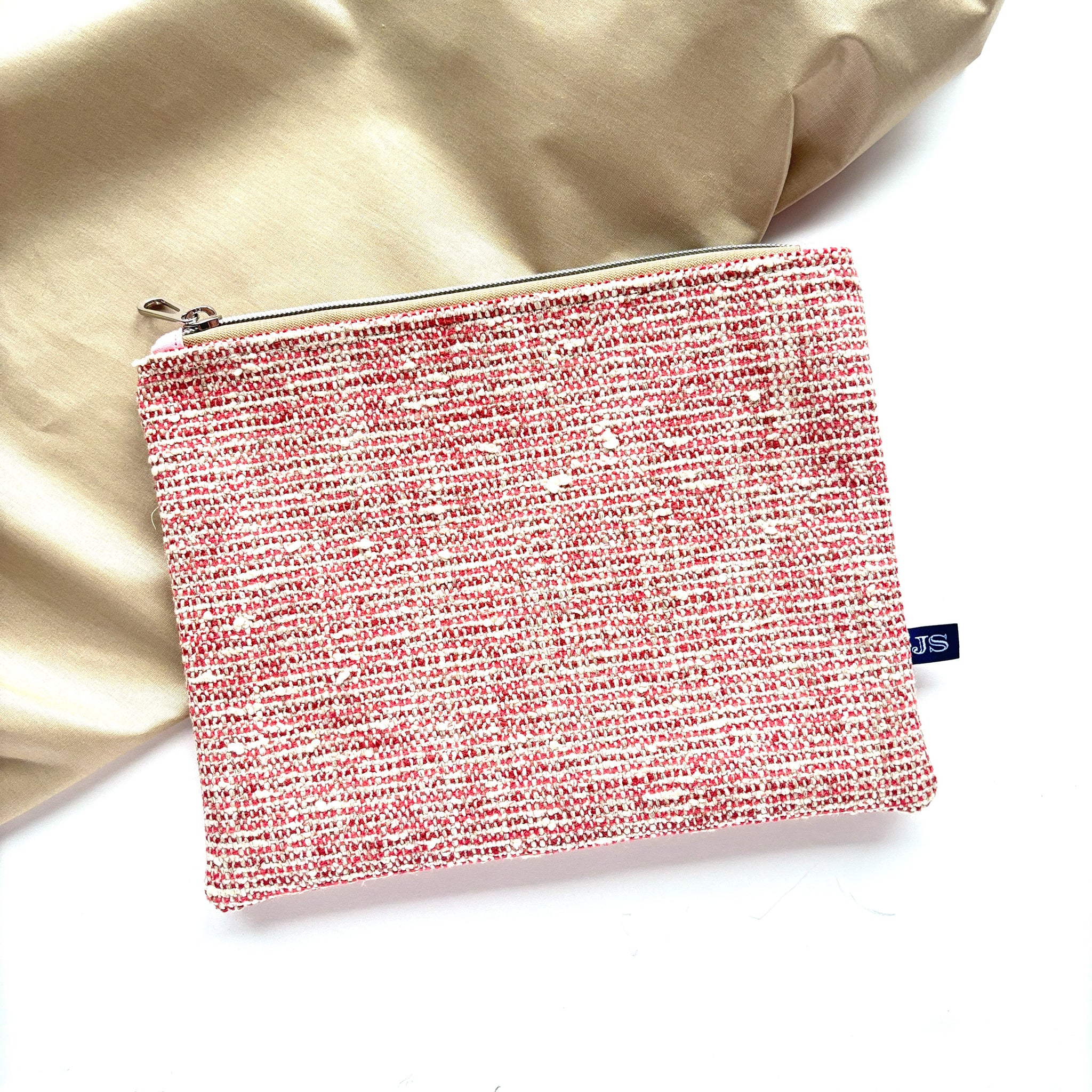 Pink Boucle Needlepoint Project Bag or Clutch - Medium