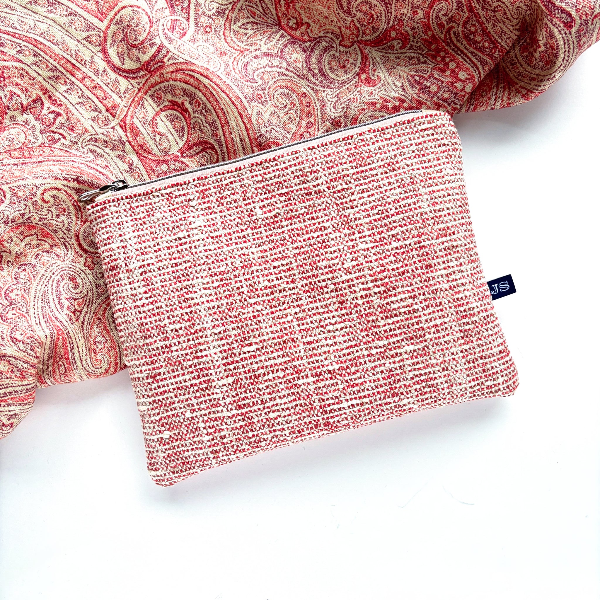 Pink Boucle Needlepoint Project Bag or Clutch - Medium