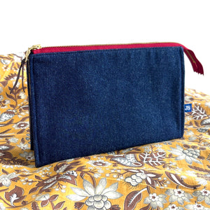 Pocket Bag - Needlepoint Project Bag - Vintage Gold Jacobean Cotton