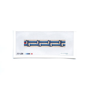 L Letter Key Fob Needlepoint Canvas - Blue