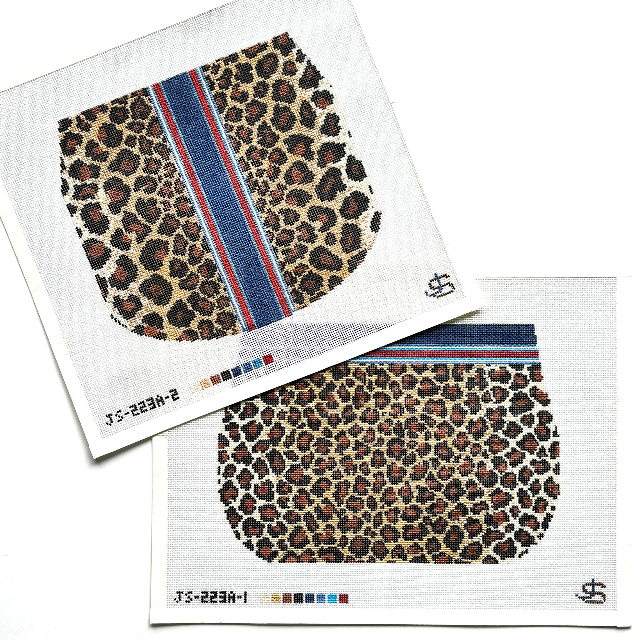 Leopard Handbag Purse and Flap Needlepoint Canvases (2 canvases)