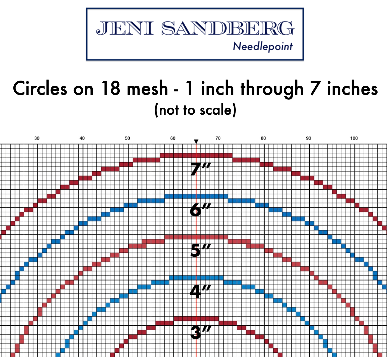 Counted Circles on 13 and 18 Mesh - Up to 8 inches - Downloadable PDF ...