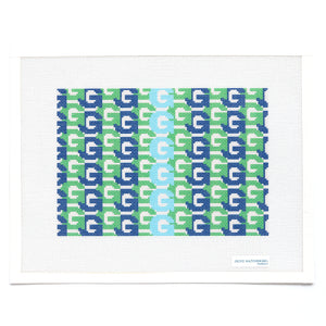 G Letter Clutch Needlepoint Canvas