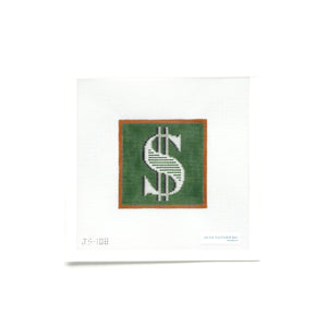 Dollar Sign 4 Inch Square Needlepoint Canvas