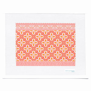 Hewitt Clutch Needlepoint Canvas - Pink and Orange
