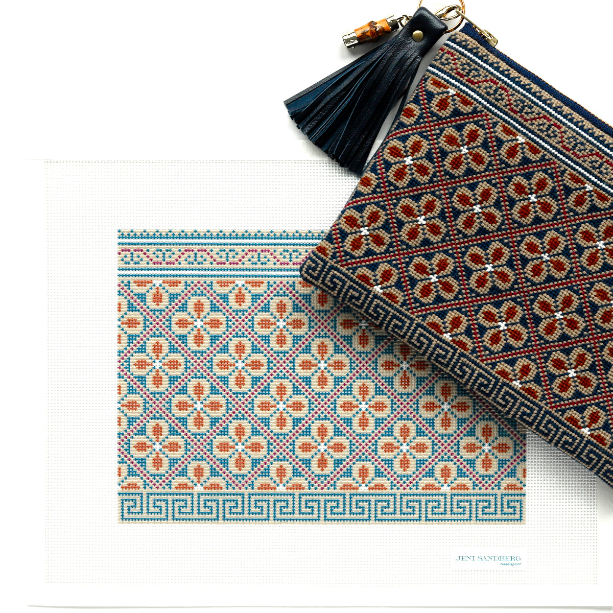 Hewitt Clutch Needlepoint Canvas - Brown – Jeni Sandberg Needlepoint