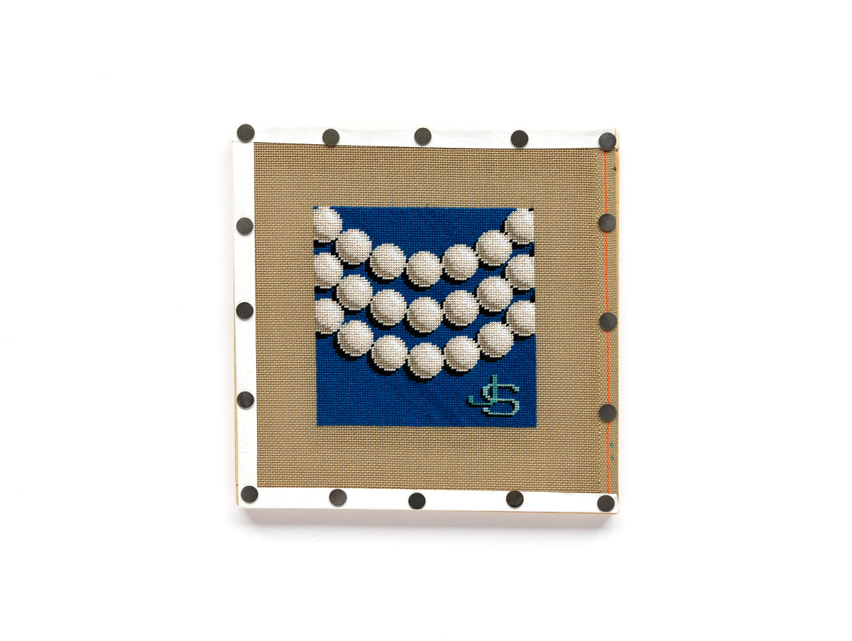 Pearls 5-Inch Square Needlepoint Canvas - Blue