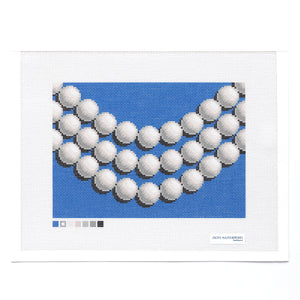 Pearl Clutch Needlepoint Canvas - Blue